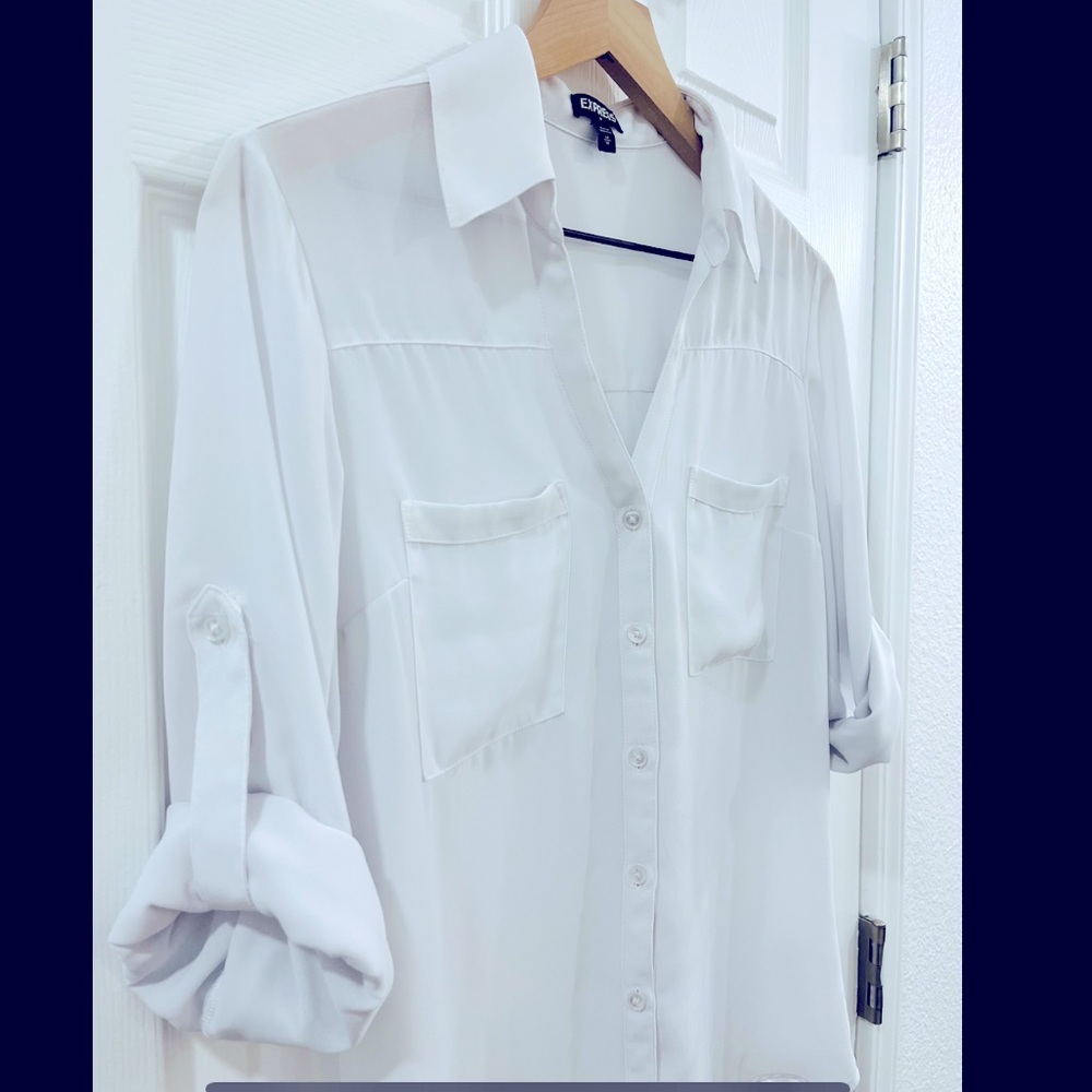 Express sheer white blouse